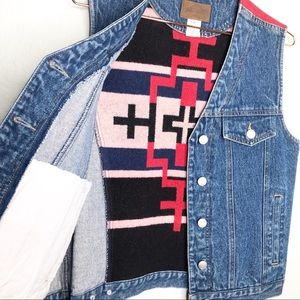 Vintage Pendleton Jean Denim Aztec Wool Vest